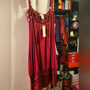 FREE Shipping!!! Vertigo Paris Crimson Fitted Mini Sequin Dress Size S